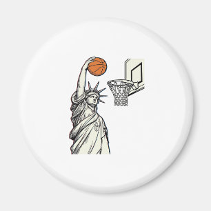 Liberty Basketball Dunk Vintage Engraving Design_1 Magnet