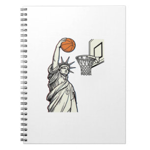 Liberty Basketball Dunk Vintage Engraving Design_1 Notebook