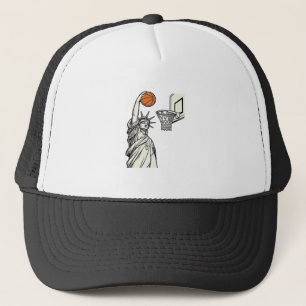 Liberty Basketball Dunk Vintage Engraving Design_1 Trucker Hat