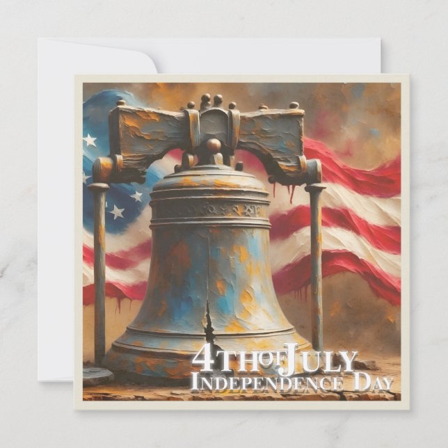 Liberty Bell Art for 4th of July Celebration Card (Front)