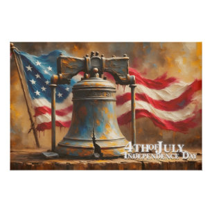 Liberty Bell Art for 4th of July Celebration Poster