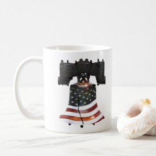 Liberty Bell with American Flag Coffee Mug
