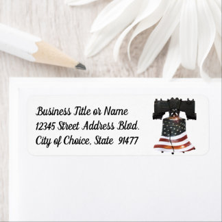 Liberty Bell with American Flag Return Address Label