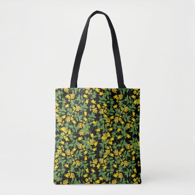 Liberty big yellow black background 2 tote bag (Front)