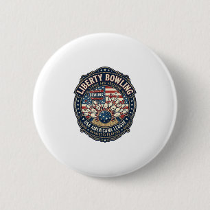 Liberty Bowling Patriotic Patriotic Bowling Vintag 6 Cm Round Badge