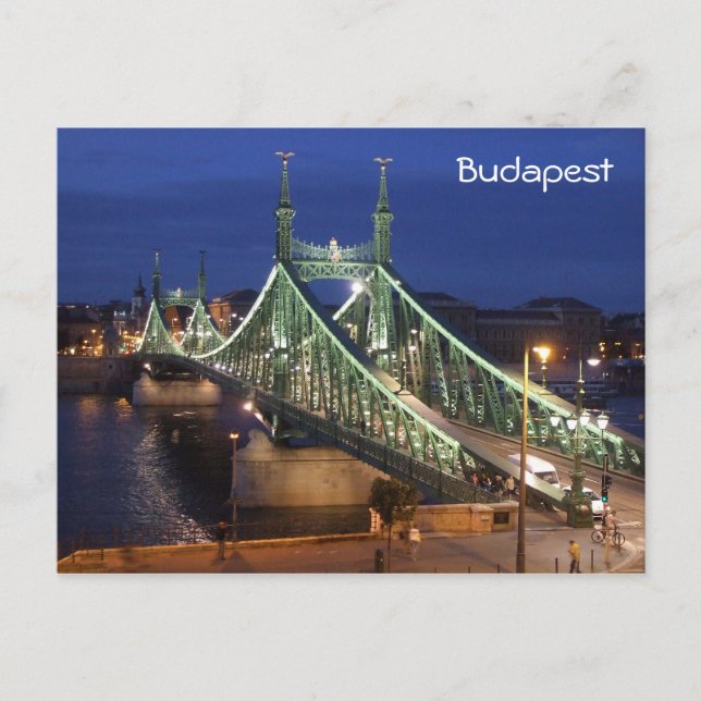 Liberty Bridge by night - Budapest Postcard (Front)