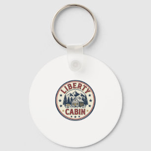 Liberty Cabin Patriotic Patriotic Mountain Cabin V Key Ring