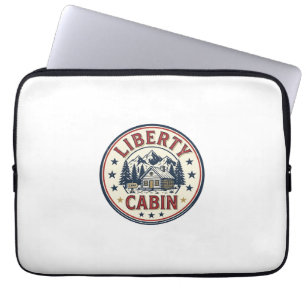 Liberty Cabin Patriotic Patriotic Mountain Cabin V Laptop Sleeve
