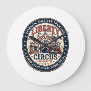 Liberty Circus Patriotic Patriotic Circus Ringmast Large Clock