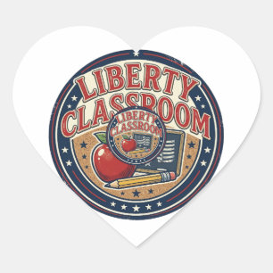 Liberty Classroom Patriotic Patriotic Teacher Clas Heart Sticker