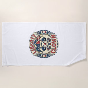 Liberty Clown Patriotic Patriotic Clowncore Cute V Beach Towel