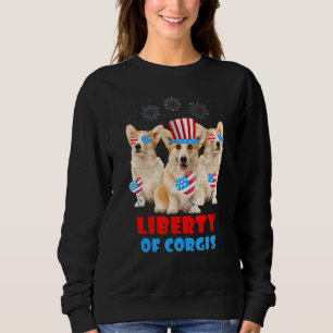 Liberty Corgis 4th Of July American Flag Corgi Dog Sweatshirt