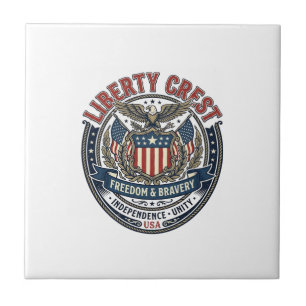 Liberty Crest Patriotic Patriotic Heraldry Coat Of Ceramic Tile