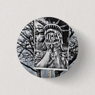 Liberty Crying 3 Cm Round Badge