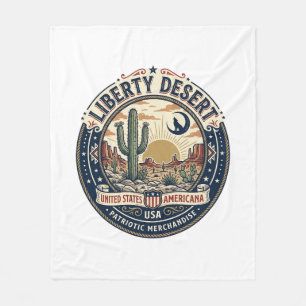 Liberty Desert Patriotic Patriotic Desert Cactus U Fleece Blanket