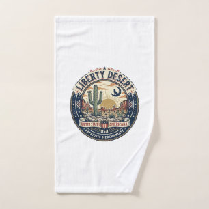 Liberty Desert Patriotic Patriotic Desert Cactus U Hand Towel