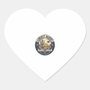 Liberty Desert Patriotic Patriotic Desert Cactus U Heart Sticker