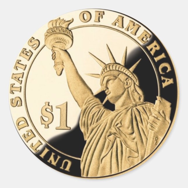 Liberty Dollar Coin Classic Round Sticker (Front)
