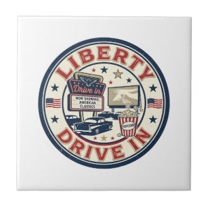 Liberty Drive In Patriotic Patriotic Drive In Thea Ceramic Tile