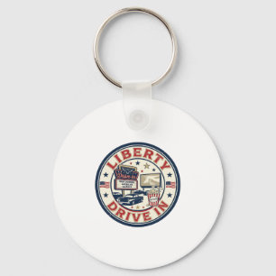 Liberty Drive In Patriotic Patriotic Drive In Thea Key Ring