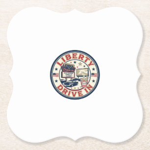 Liberty Drive In Patriotic Patriotic Drive In Thea Paper Coaster
