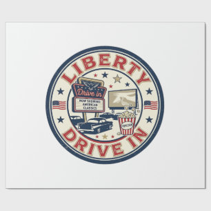 Liberty Drive In Patriotic Patriotic Drive In Thea Wrapping Paper