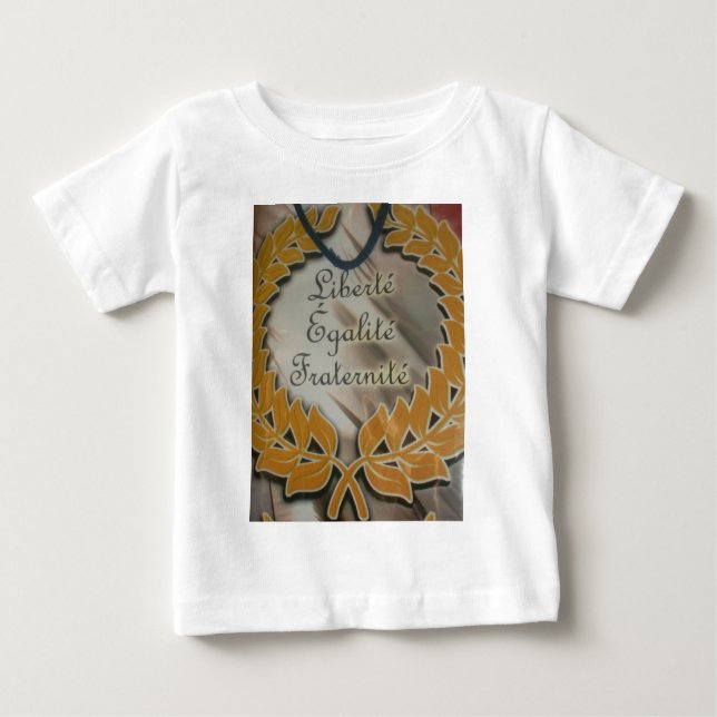 Liberty, Equality, Fraternity: Flourishing Future Baby T-Shirt (Front)