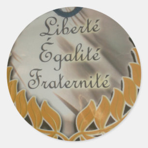 Liberty, Equality, Fraternity: Flourishing Future Classic Round Sticker