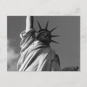 liberty face black & white postcard