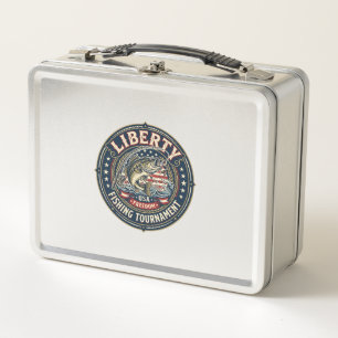 Liberty Fishing Tournament Patriotic Patriotic Fis Metal Lunch Box
