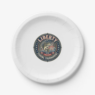 Liberty Fishing Tournament Patriotic Patriotic Fis Paper Plate