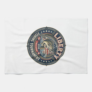 Liberty Fishing Tournament Patriotic Patriotic Fis Tea Towel