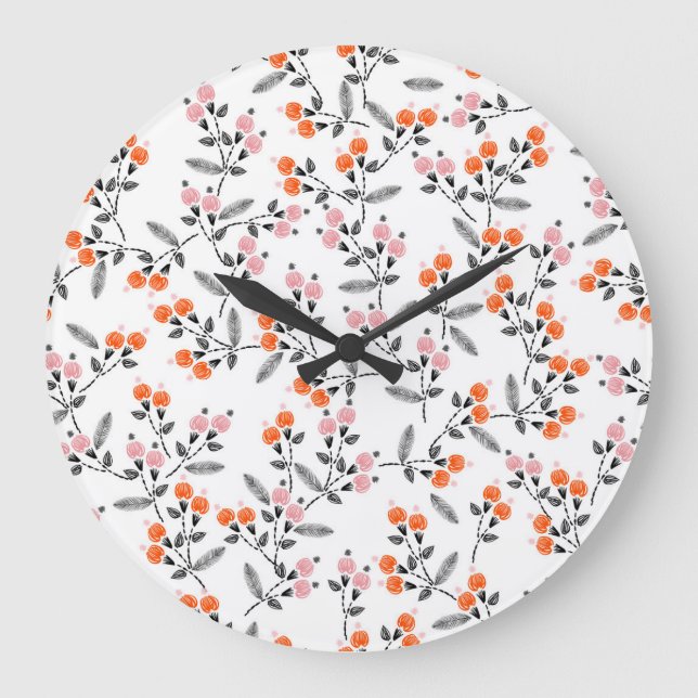 Liberty Florals: Hand-Stitched Embroidery Large Clock (Front)