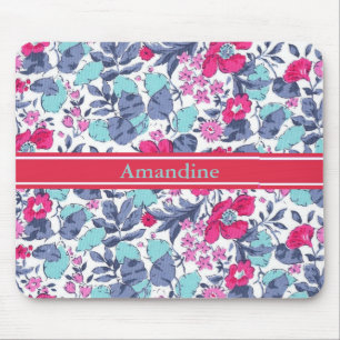 Liberty flower personnalisable first name mouse pad