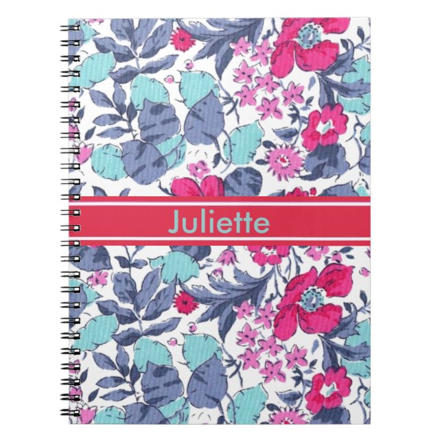 Liberty flower personnalisable first name notebook (Front)