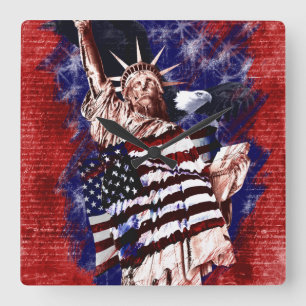Liberty For All Square Wall Clock