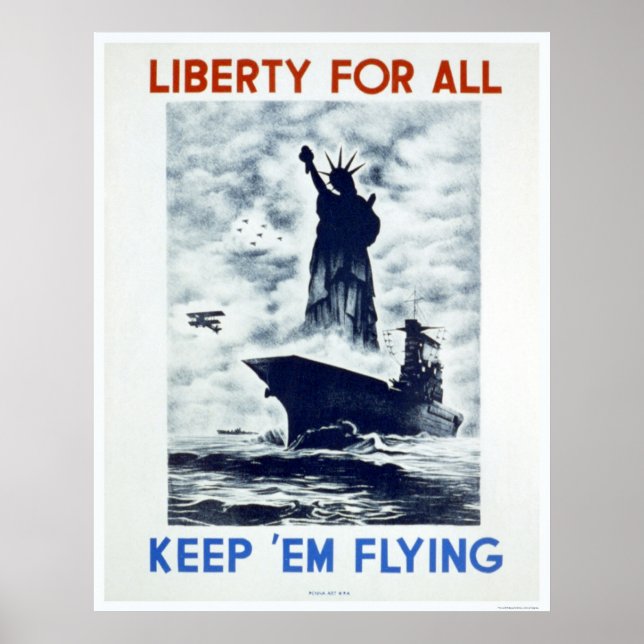 Liberty For All WWII 1942 WPA Poster (Front)