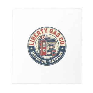 Liberty Gas Co Patriotic Patriotic Gas Station Mot Notepad