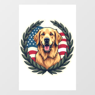 Liberty Golden Retriever Vintage Patriotic Tee 4