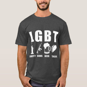 Liberty Guns Beer Tacos LGBT Funny Parody  Gift T-Shirt