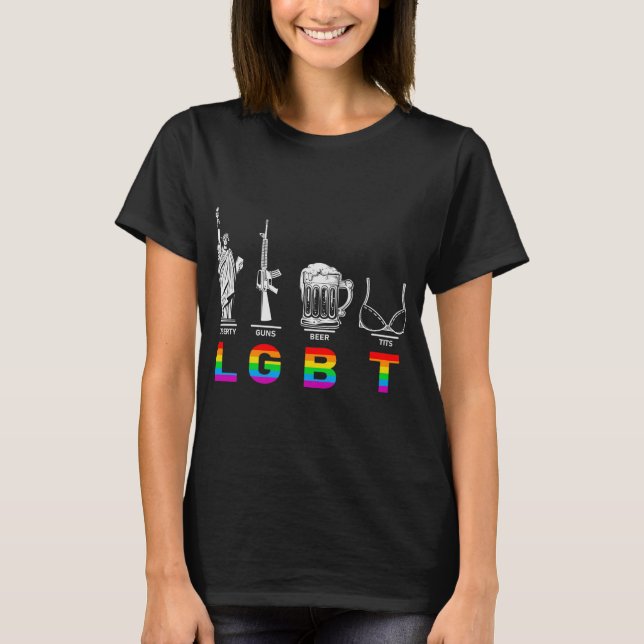 Liberty-Guns-Beer-Tee-LGBT- T-Shirt (Front)