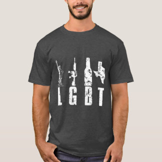 Liberty Guns Beer Texas T Parody LGBT T-Shirt