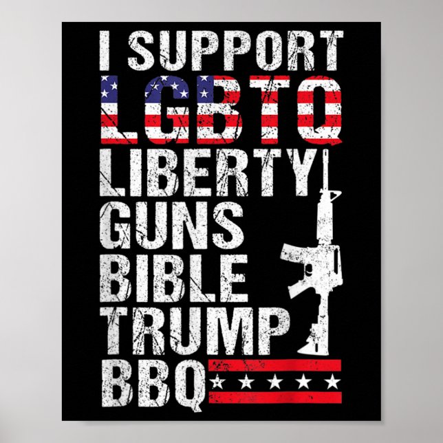 Liberty Guns Bible Trump Bbq  Poster (Front)