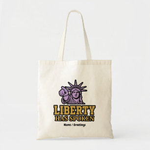 Liberty Has Spoken Retro Statue of Liberty Pointin Tote Bag