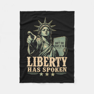 Liberty has spoken statue patriotic vintage art fleece blanket