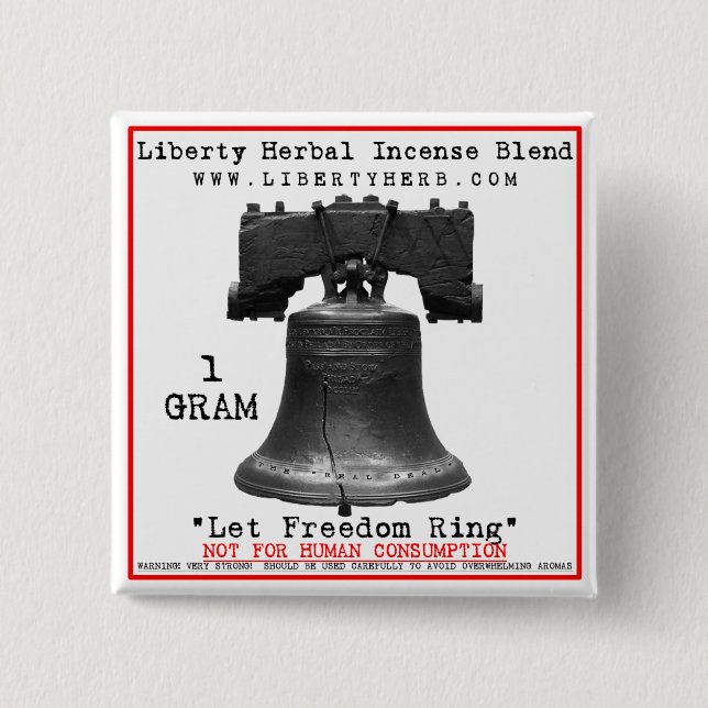 Liberty Herbal Incense Label Button (Front)