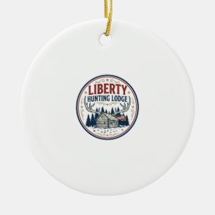 Liberty Hunting Lodge Patriotic Patriotic Hunting Ceramic Ornament