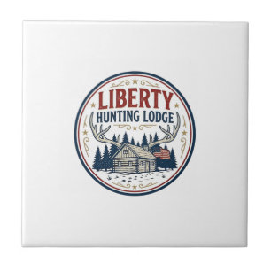 Liberty Hunting Lodge Patriotic Patriotic Hunting Ceramic Tile