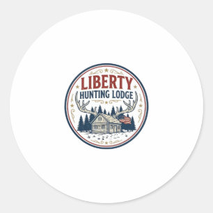 Liberty Hunting Lodge Patriotic Patriotic Hunting Classic Round Sticker