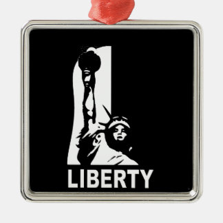 Liberty in Black & White Metal Tree Decoration